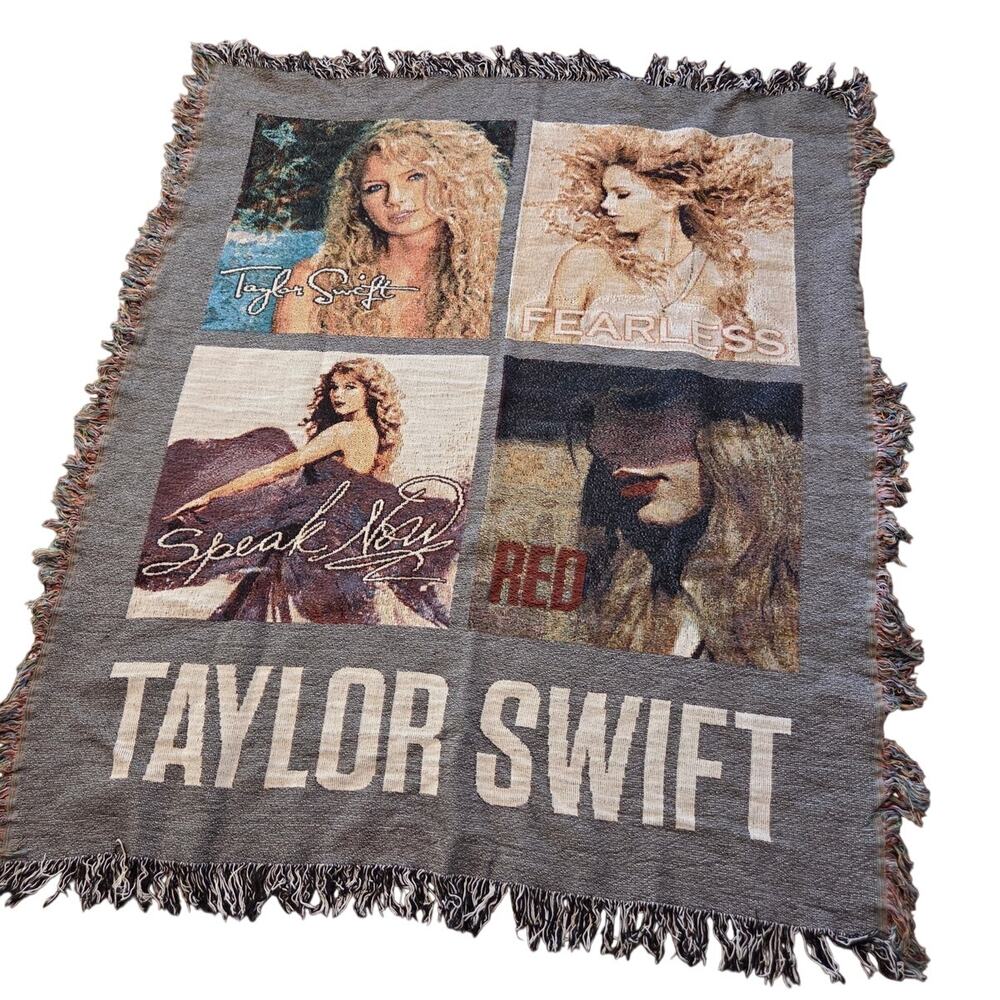 Taylor Swift 4 album eras tapestry blanket woven throw 48x53 rare